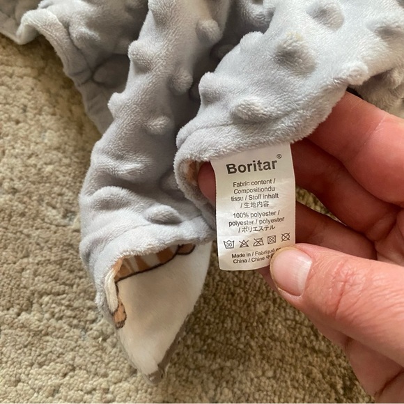 Boritar Elephant Gray Lovey Plush Toy Comforter Microfiber Fleece Blanket Unisex - Picture 3 of 5